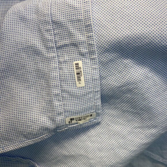 Ledbury Shirt 17" 43cm Blue Plaid Long Sleeve Button Up Long Sleeve,DSF Logo - Picture 3 of 9